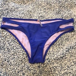 Blue Cutout Bikini Bottom